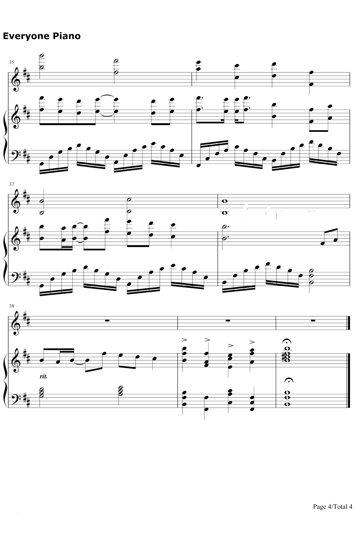 千秋钢琴谱-孙楠4