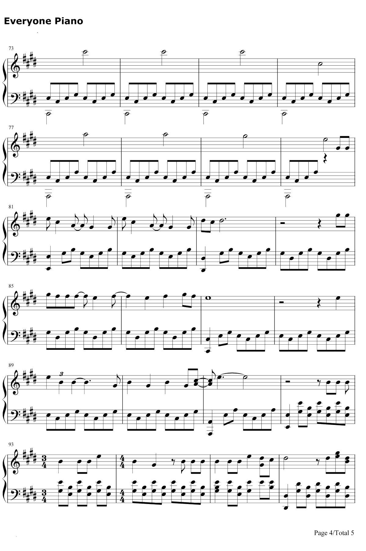 Runaway钢琴谱-Kanye West4