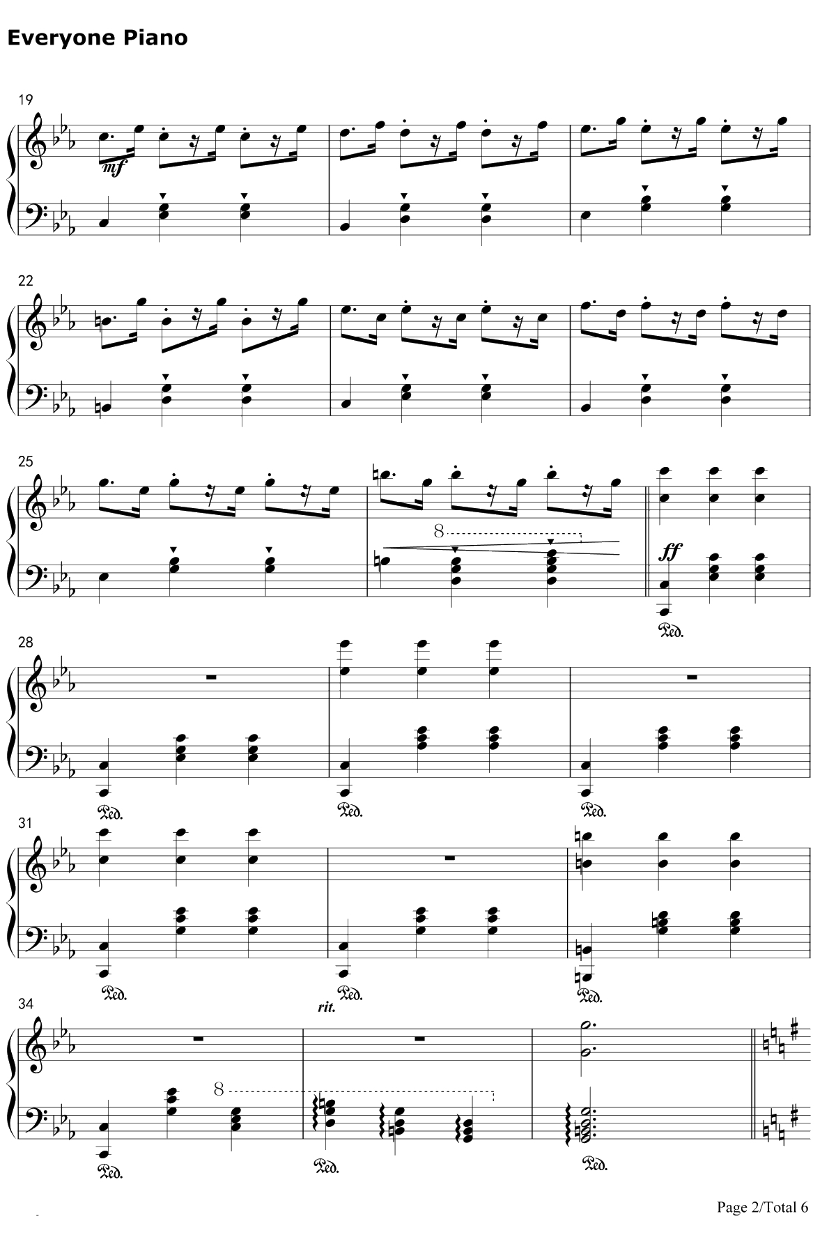 钟楼上的华尔兹钢琴谱2