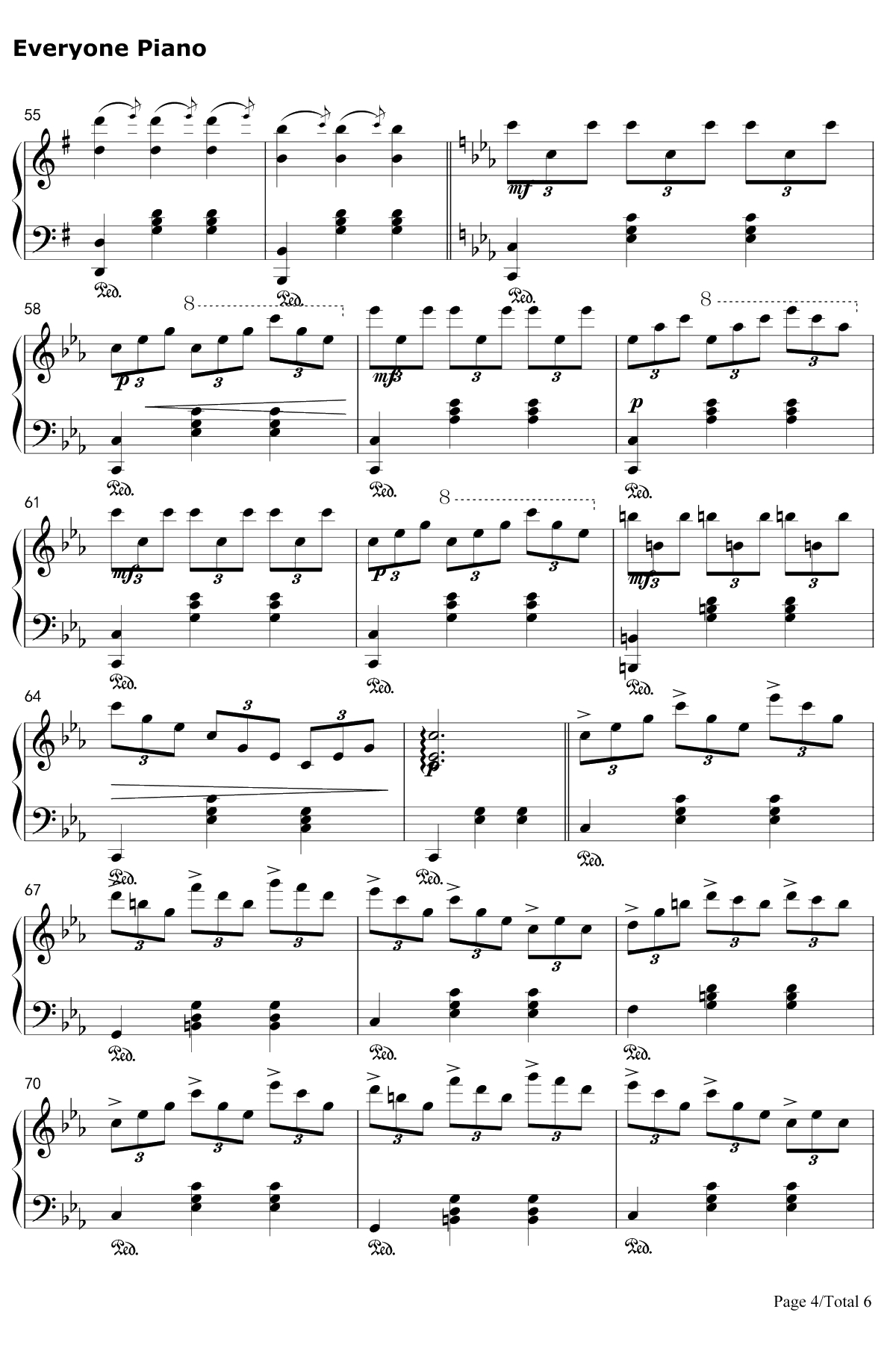 钟楼上的华尔兹钢琴谱4