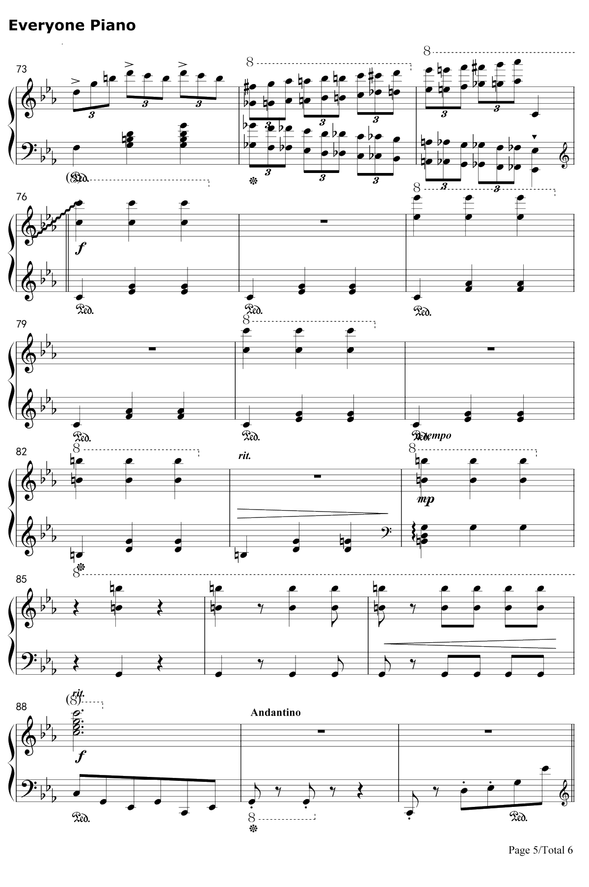 钟楼上的华尔兹钢琴谱5