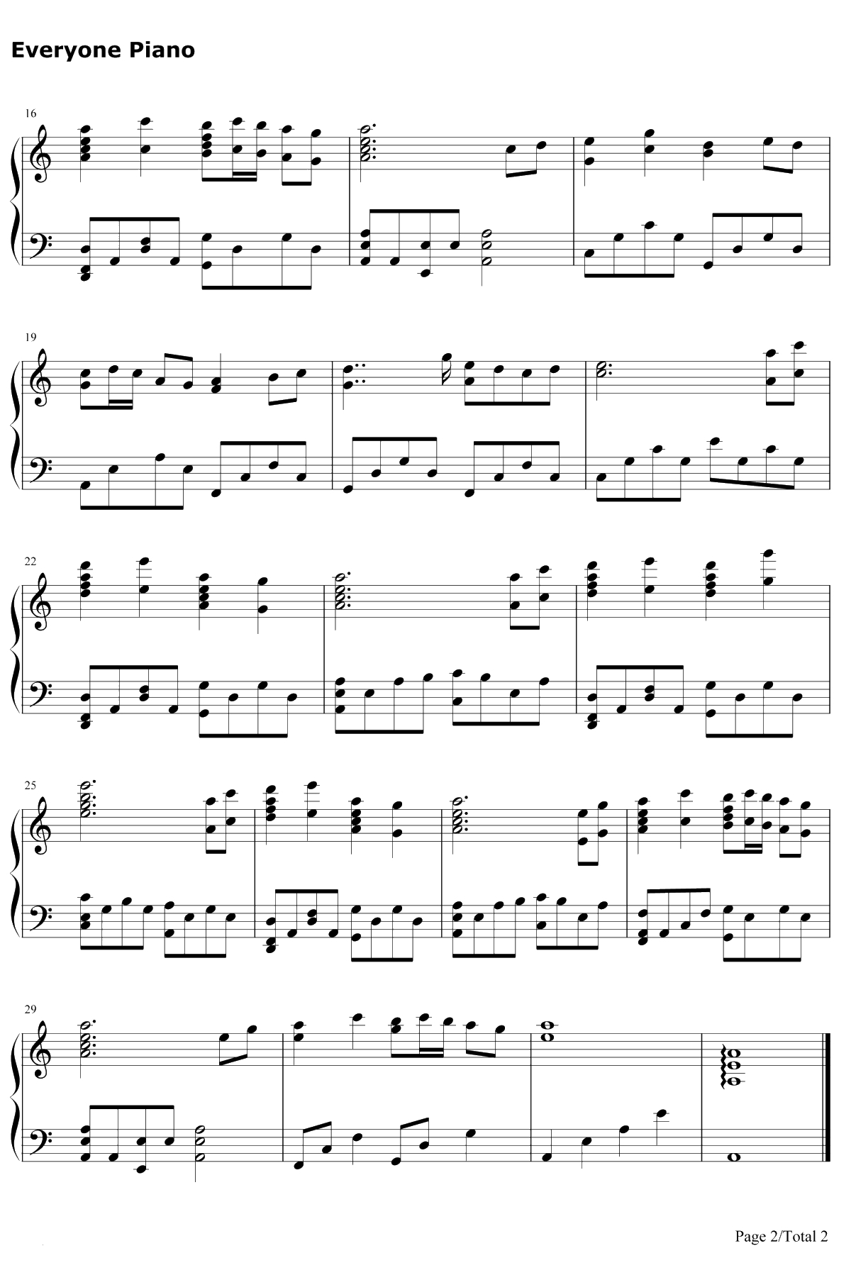 万里の长城钢琴谱-太田美知彦2