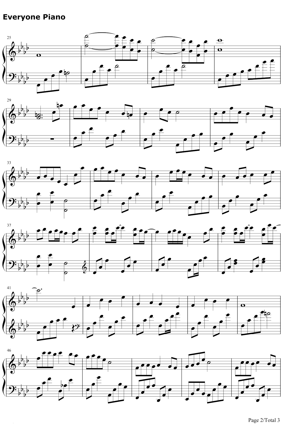 天行九歌钢琴谱-霍尊2