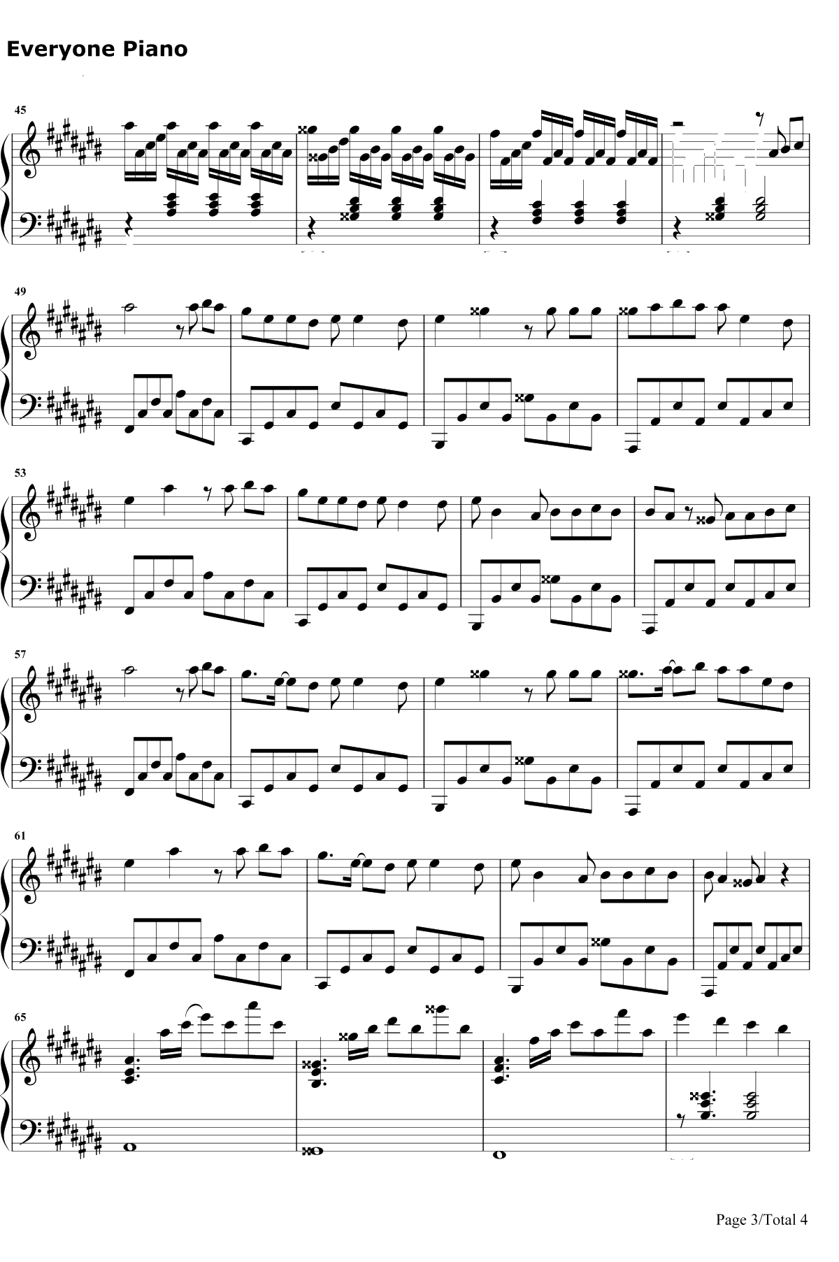 易燃易爆炸 钢琴谱-华晨宇3