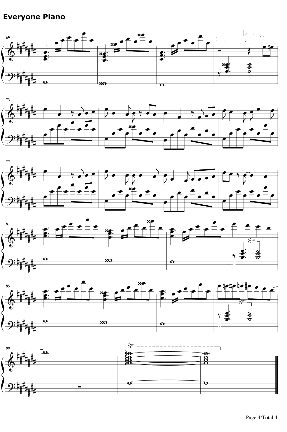 易燃易爆炸 钢琴谱-华晨宇4