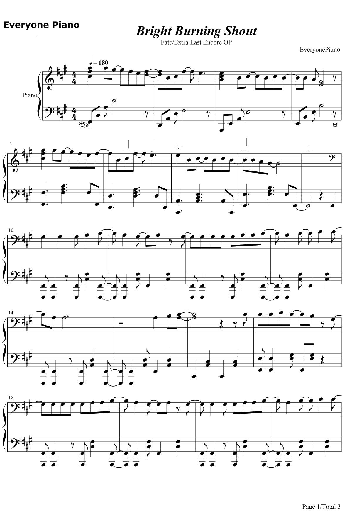 Bright Burning Shout钢琴谱-西川贵教1