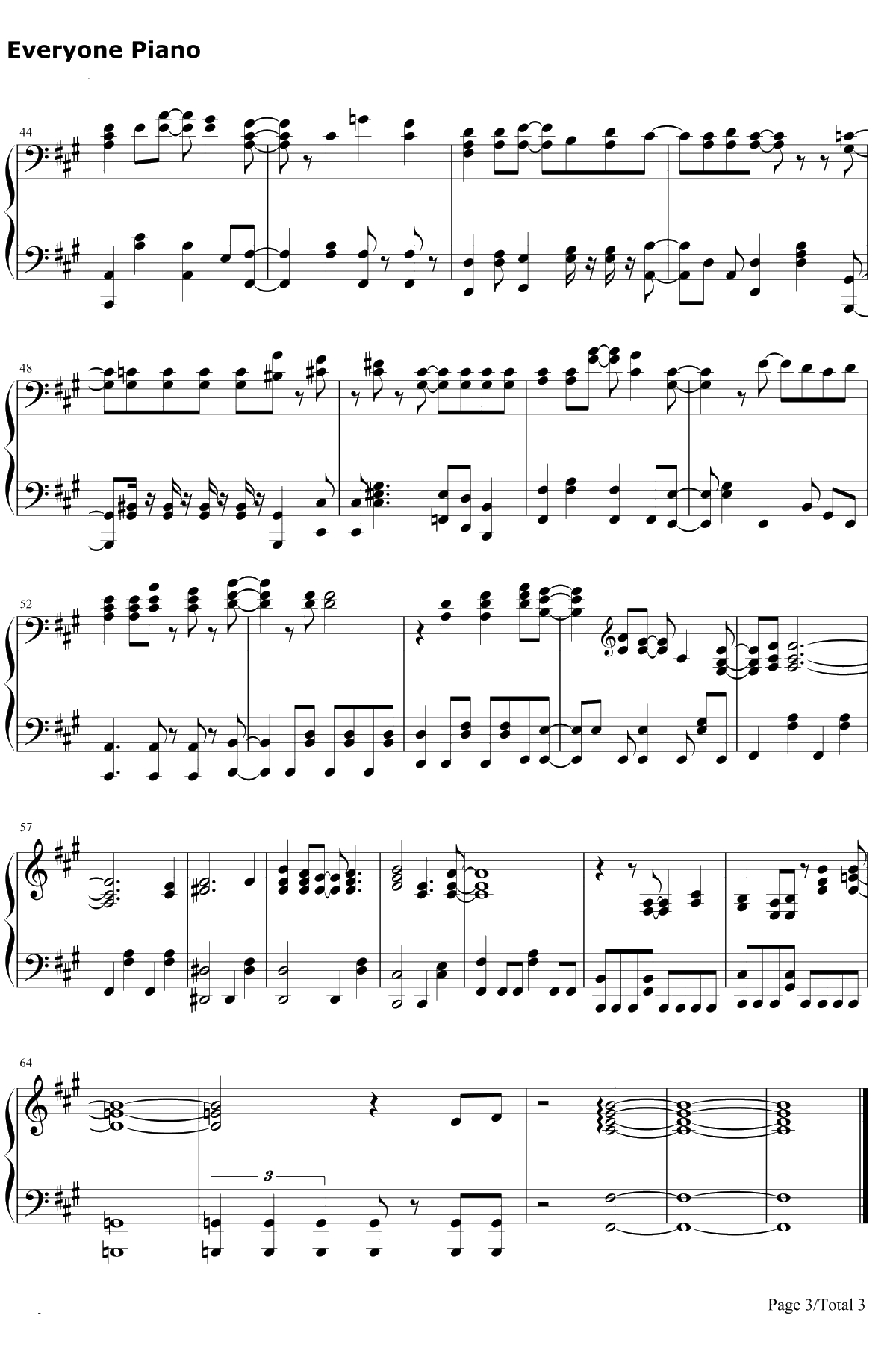 Bright Burning Shout钢琴谱-西川贵教3