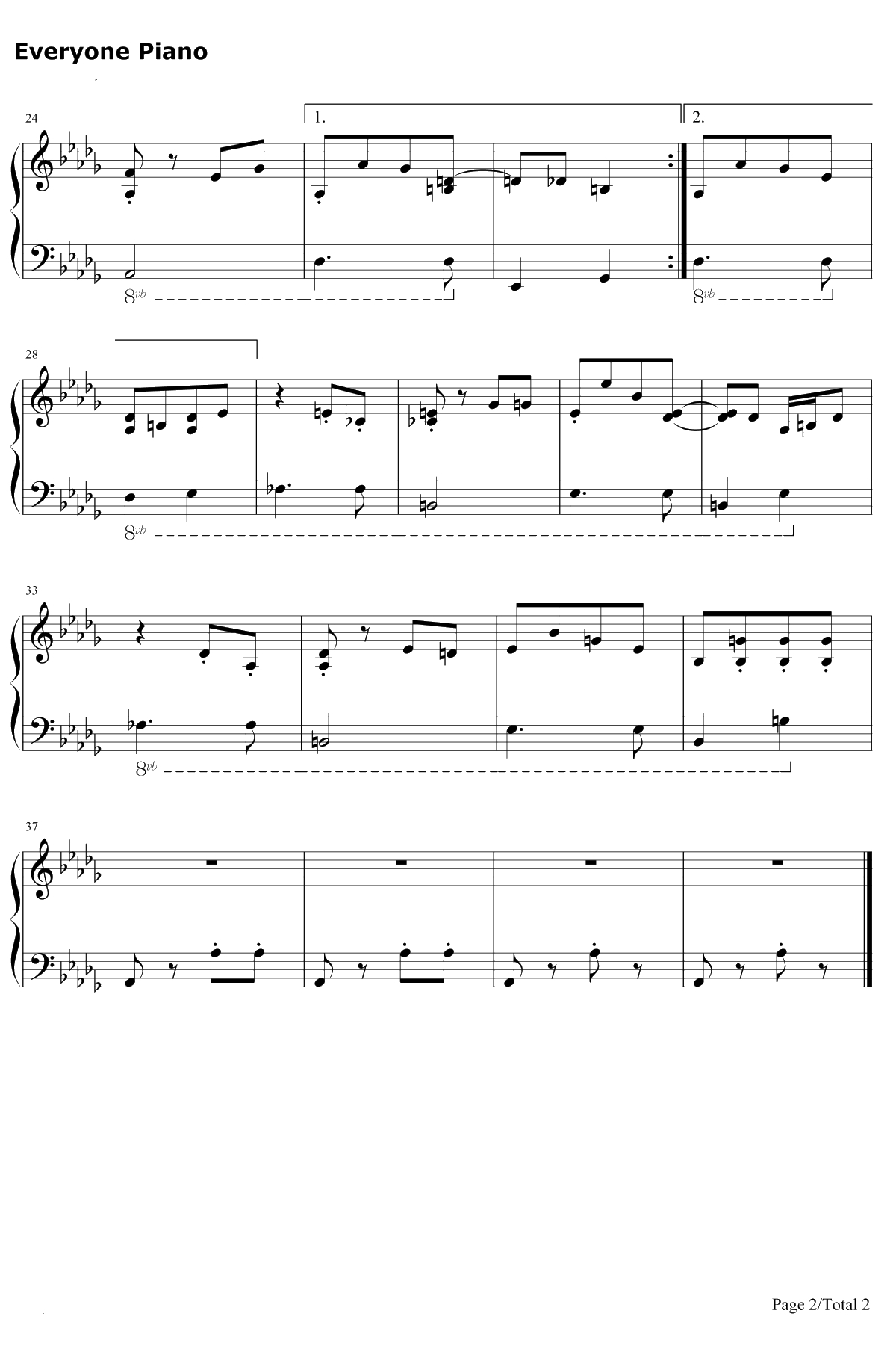 sans钢琴谱-Toby Fox2