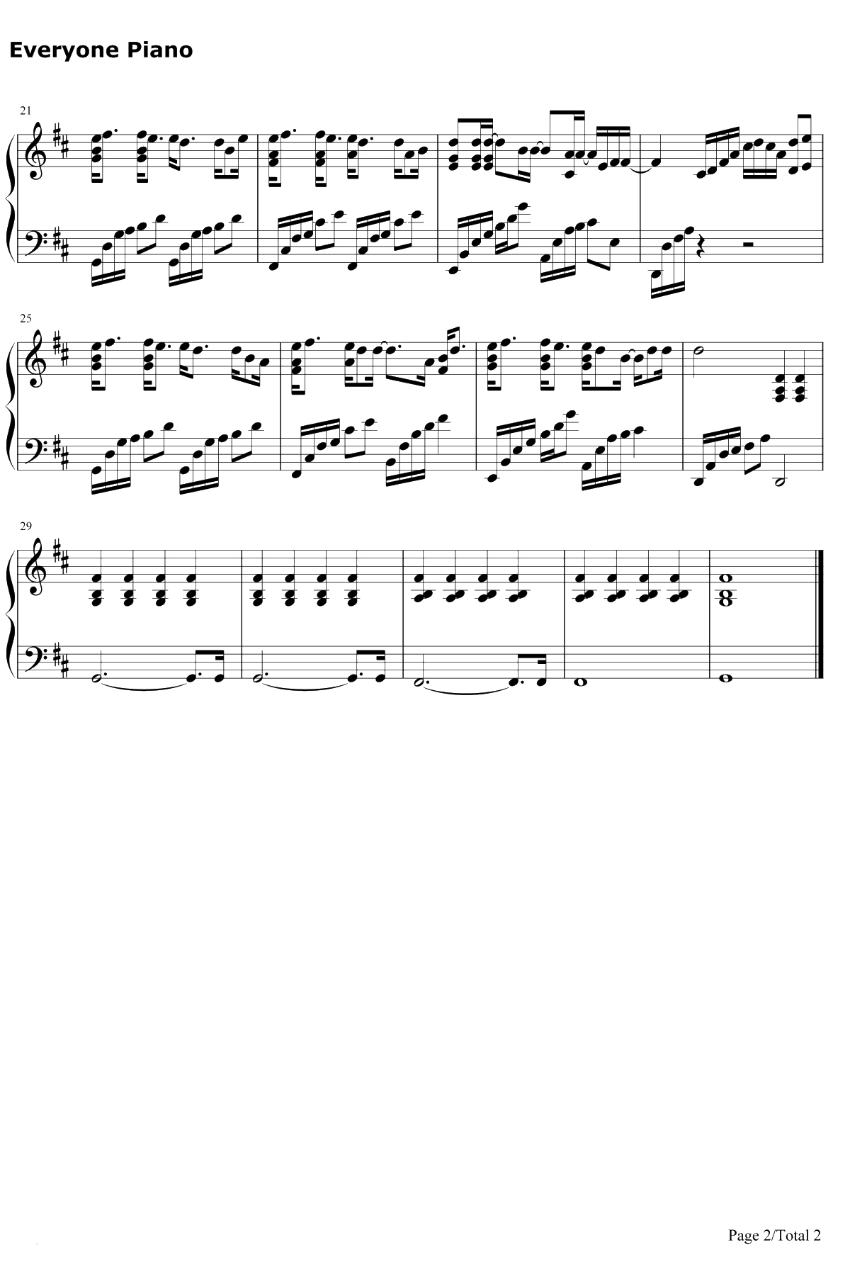 模特钢琴谱-李荣浩2