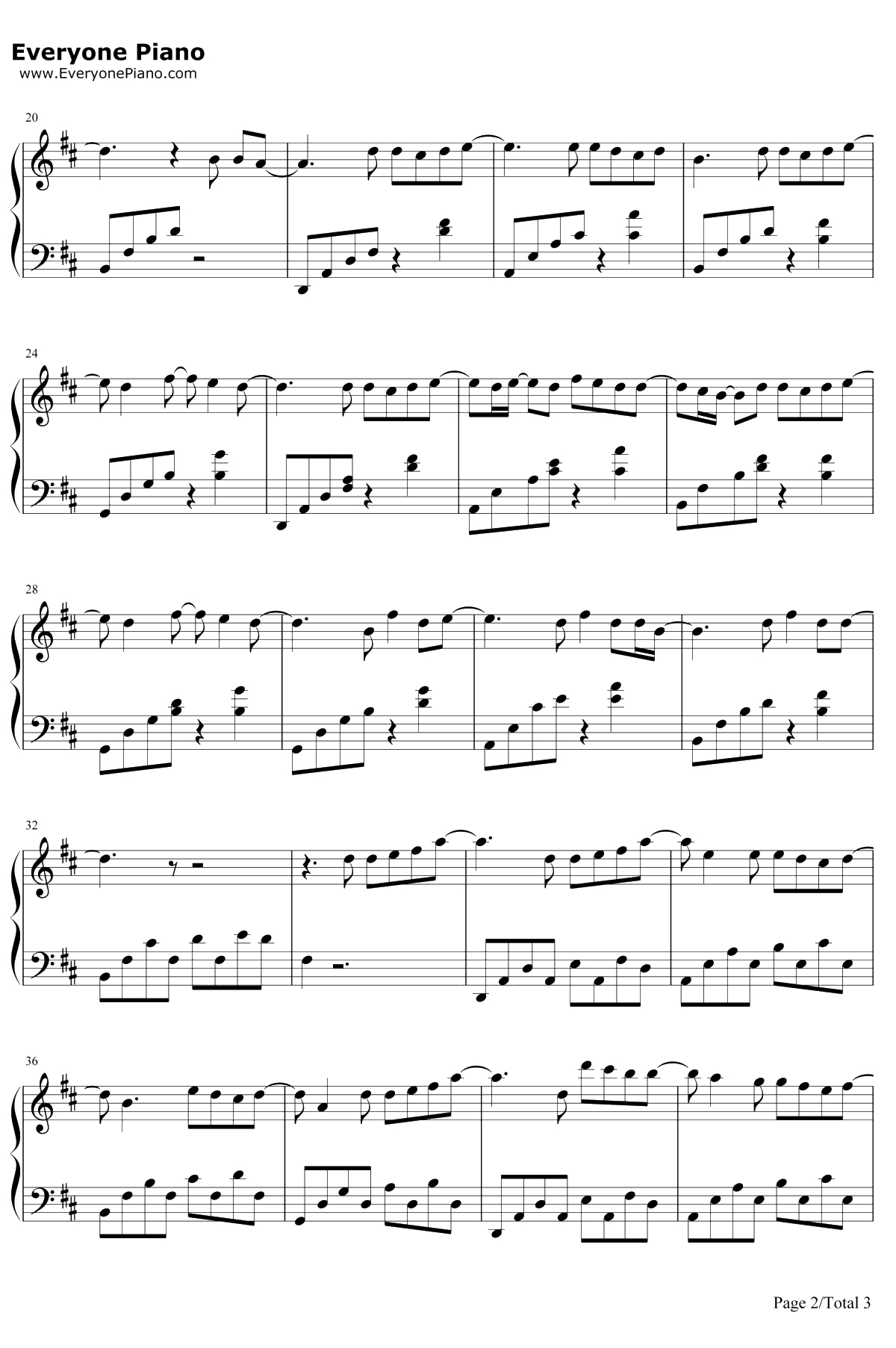 最美的期待钢琴谱-周笔畅2