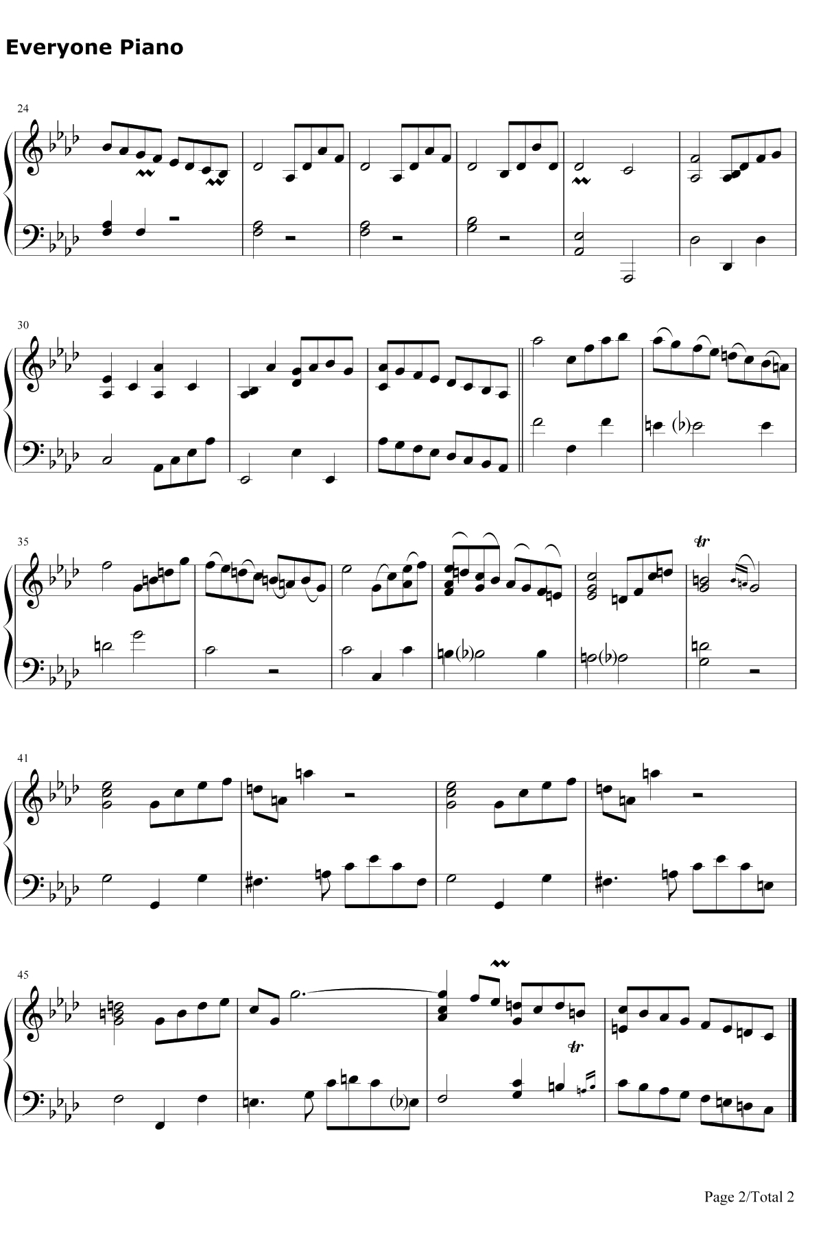 原始人歌调钢琴谱-拉莫2