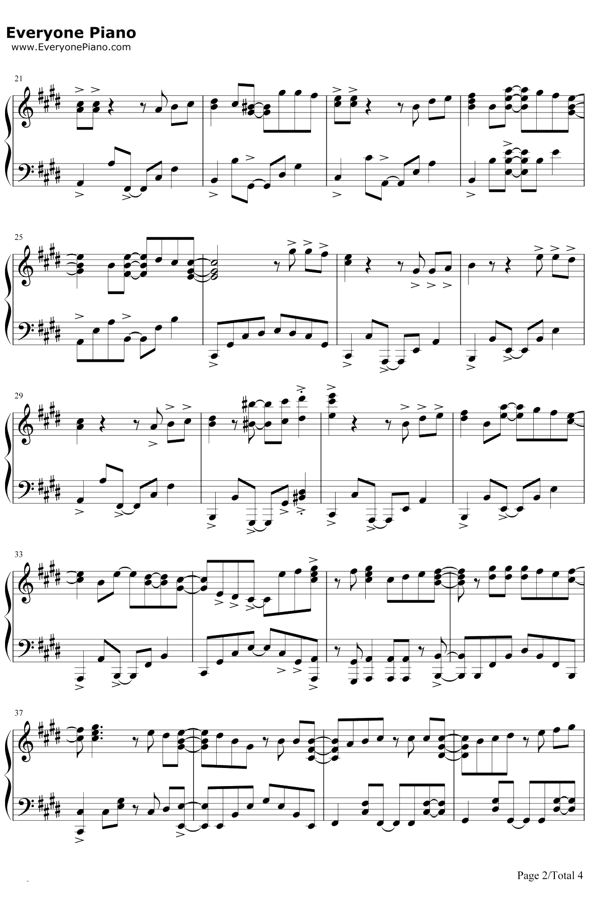 トリカゴ钢琴谱-XX:me2