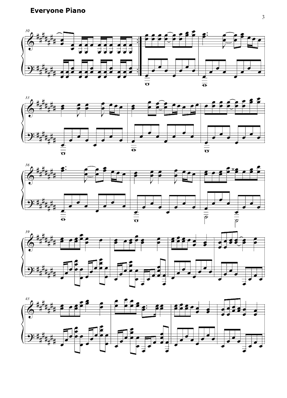 钟を鸣らして钢琴谱-BONNIEPINK-薄暮传说主题曲3