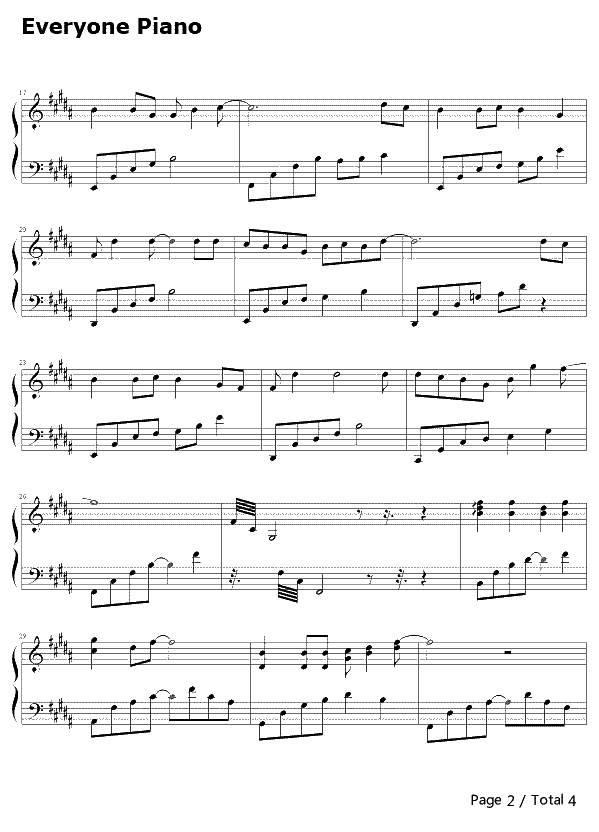 阳光总在风雨后钢琴谱--许美静2