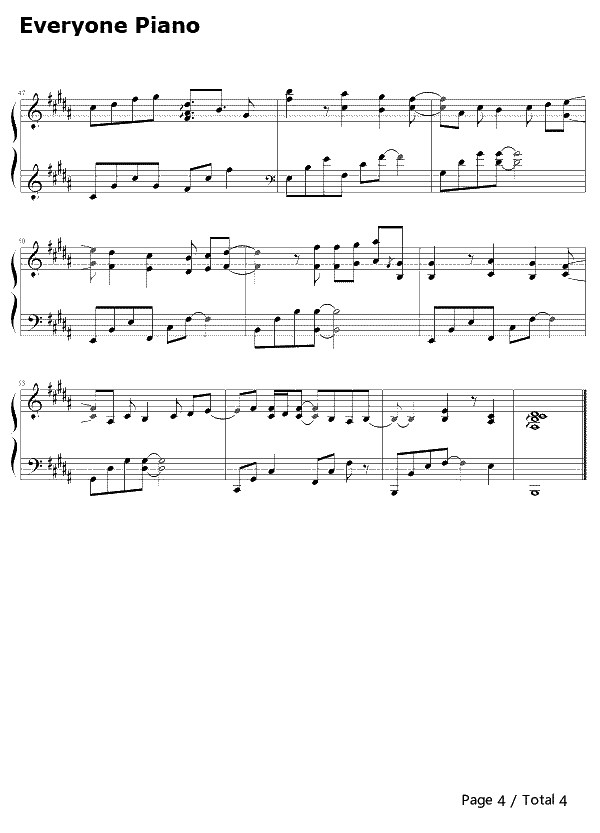 阳光总在风雨后钢琴谱--许美静4