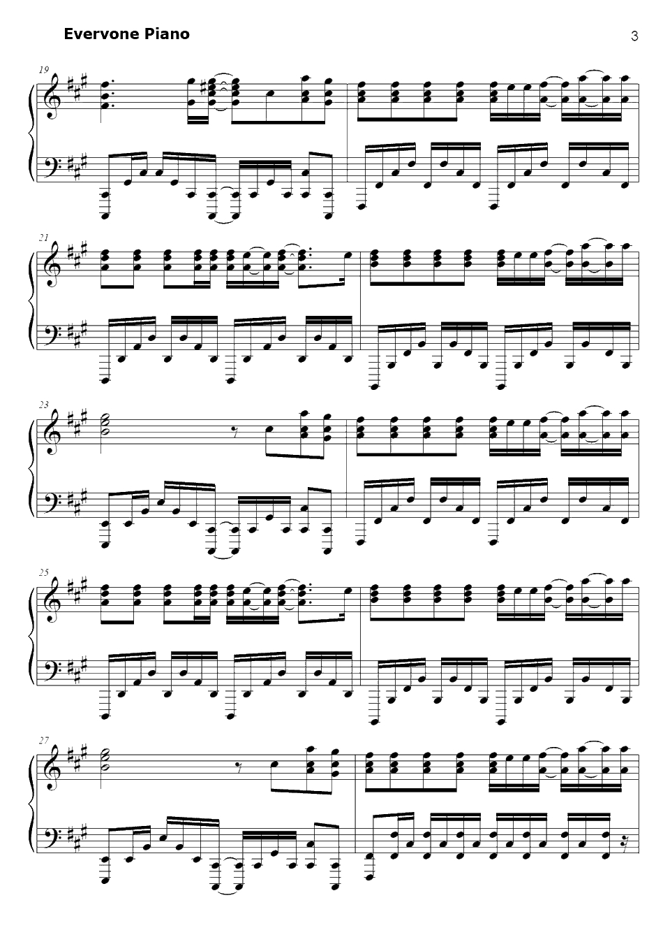 爱爱爱に撃たれてバイバイバイ钢琴谱-FLOW-武士弗拉明戈OP23