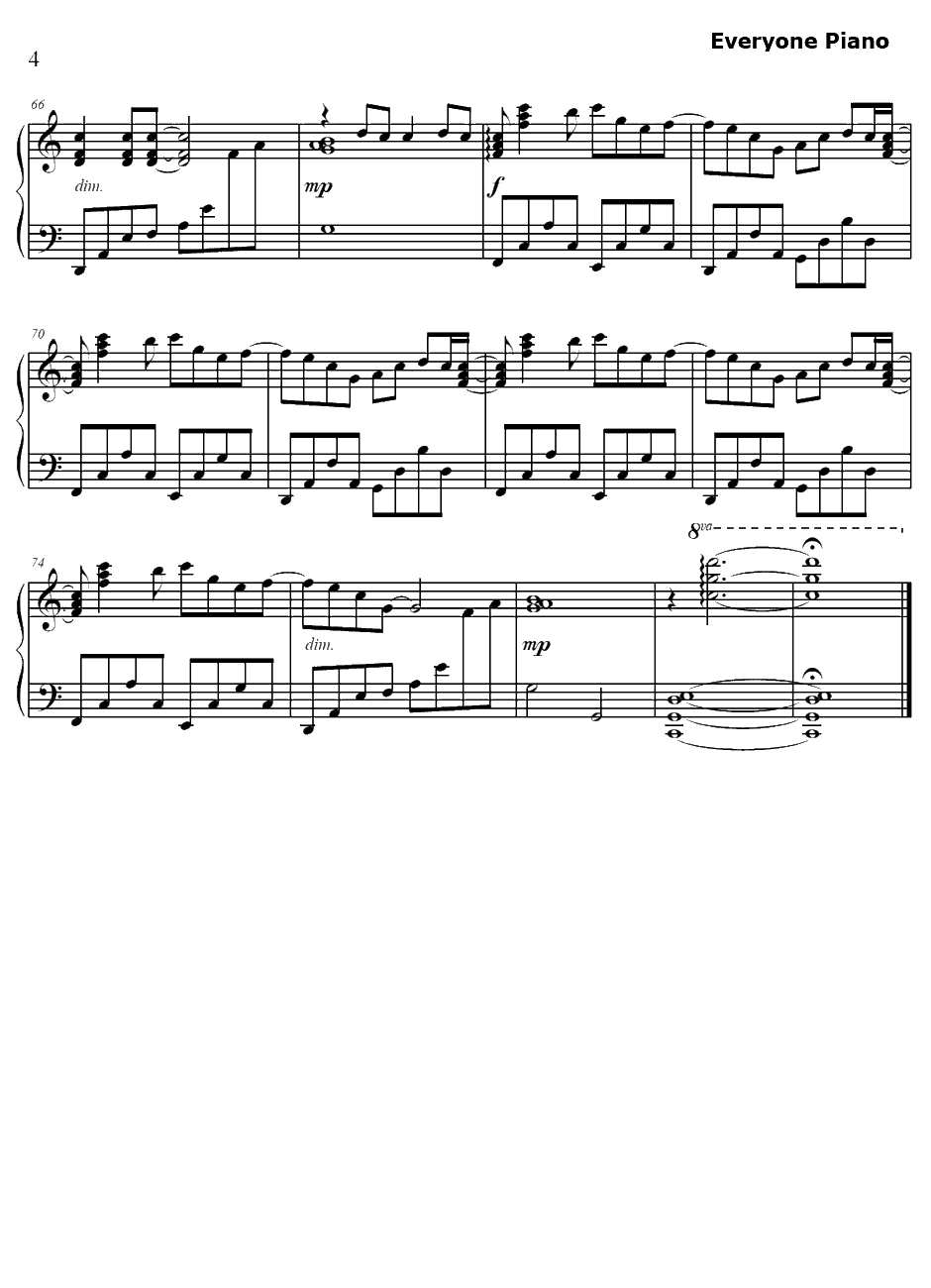 Sweet Drops钢琴谱-PUFFY-白兔糖OP4