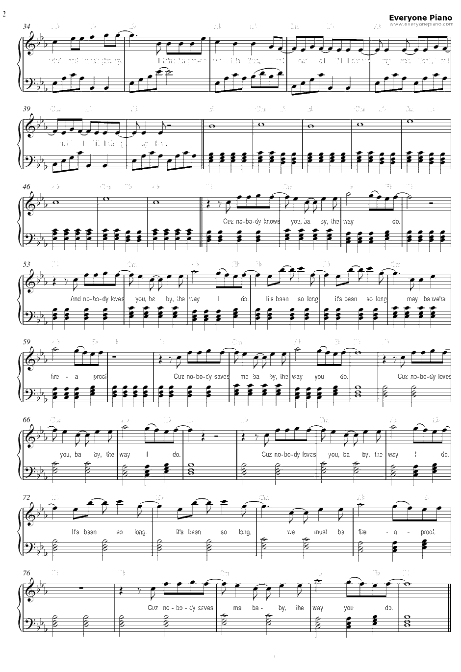 Fireproof钢琴谱-OneDirection2