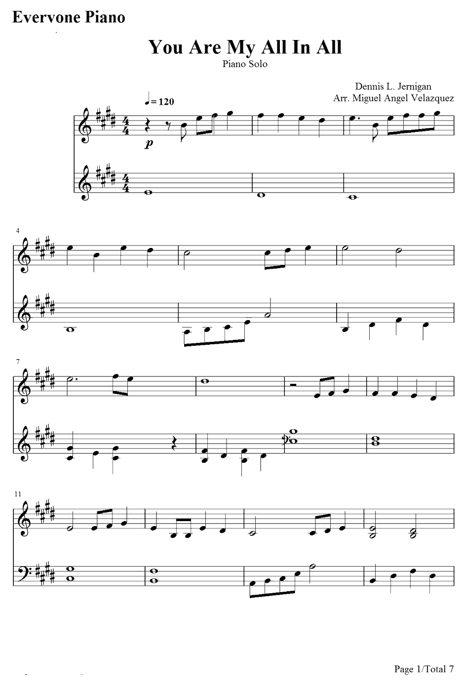 You Are My All In All钢琴谱-ThePraiseBabyCollection1