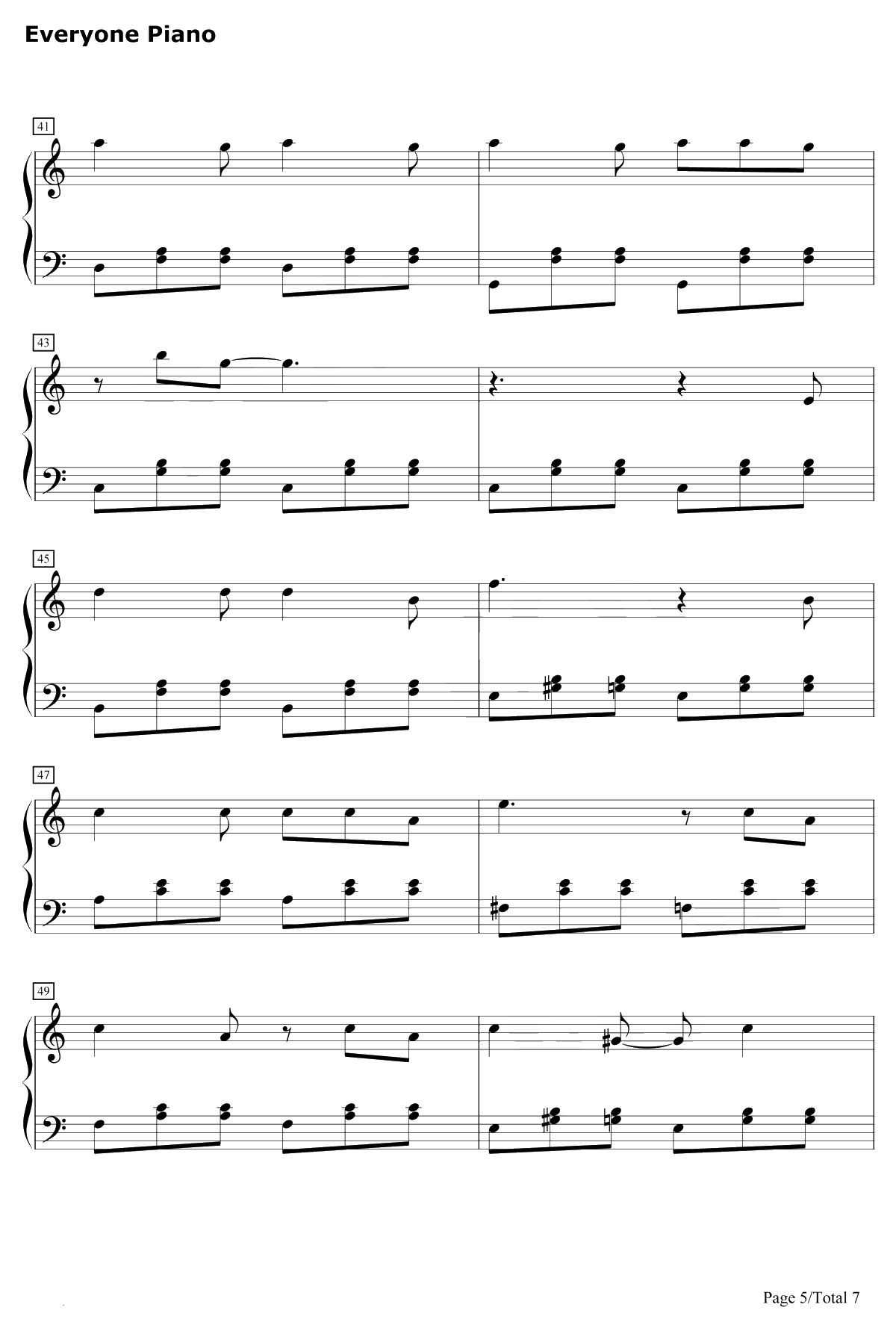 我要我们在一起钢琴谱-杨宗纬范晓萱5