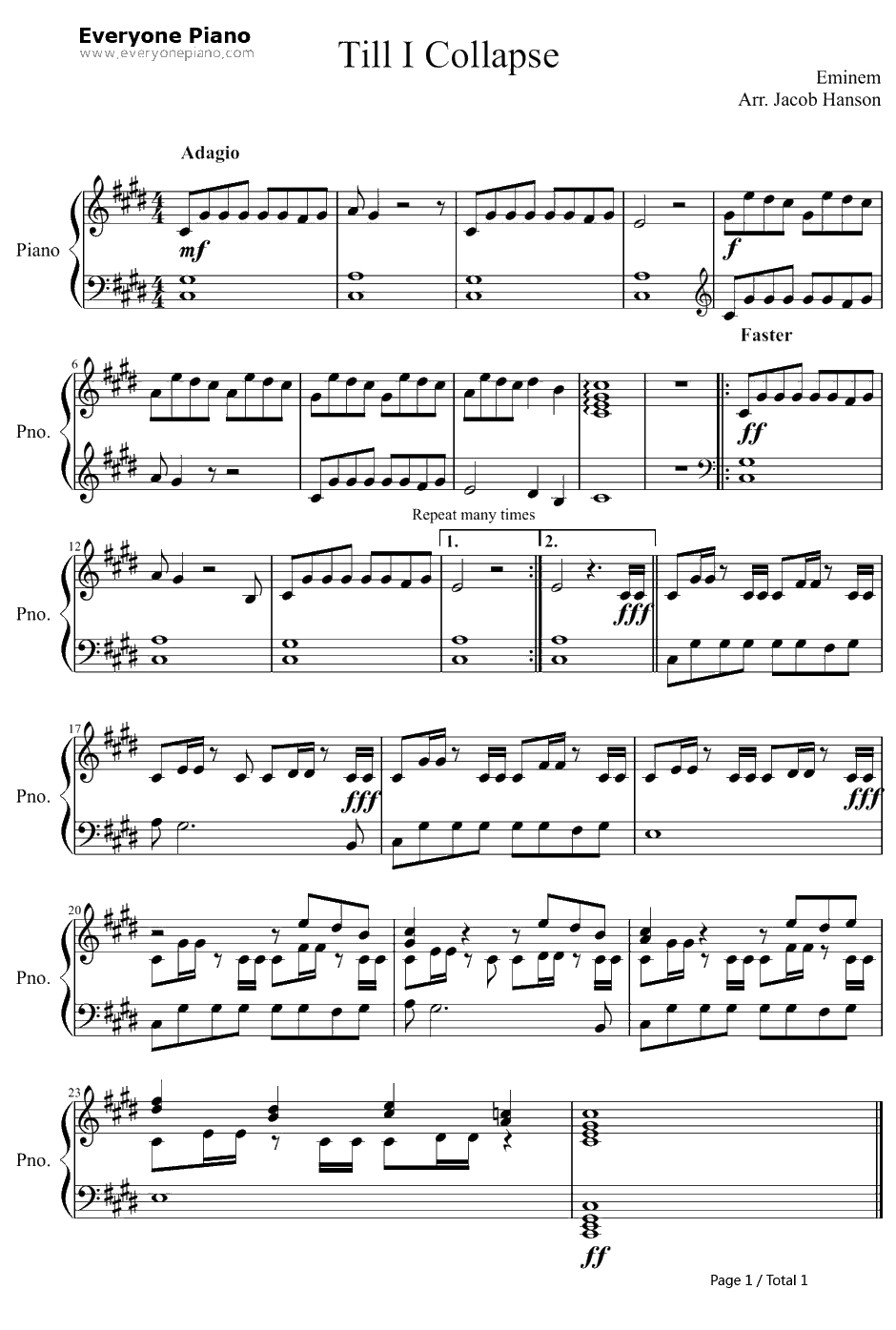 Till I Collapse钢琴谱-Eminem1