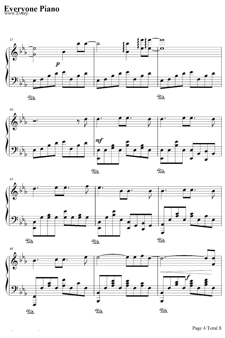 Fields of hope钢琴谱-田中理惠-机动战士高达SEEDDESTINYOST4