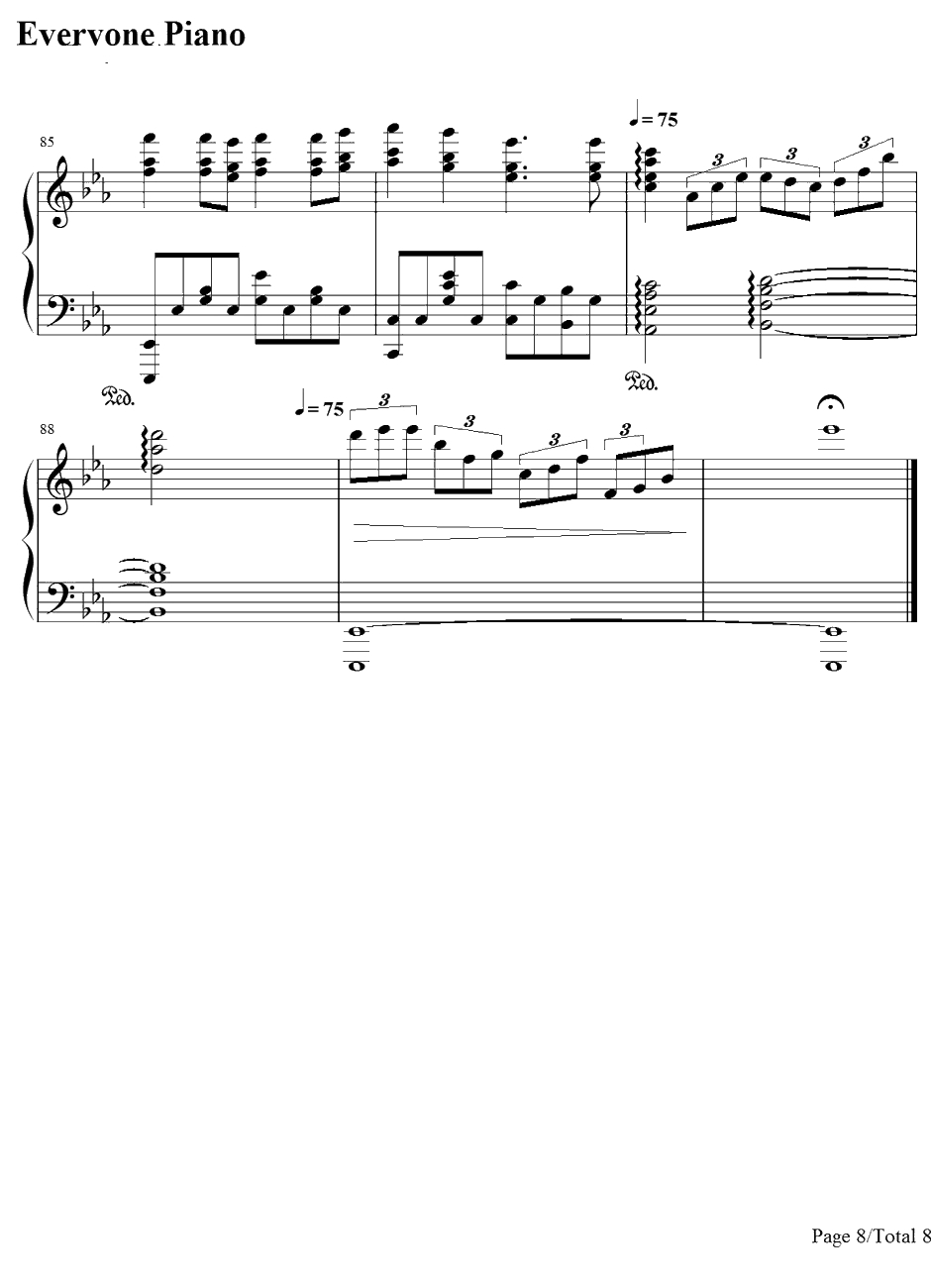 Fields of hope钢琴谱-田中理惠-机动战士高达SEEDDESTINYOST8