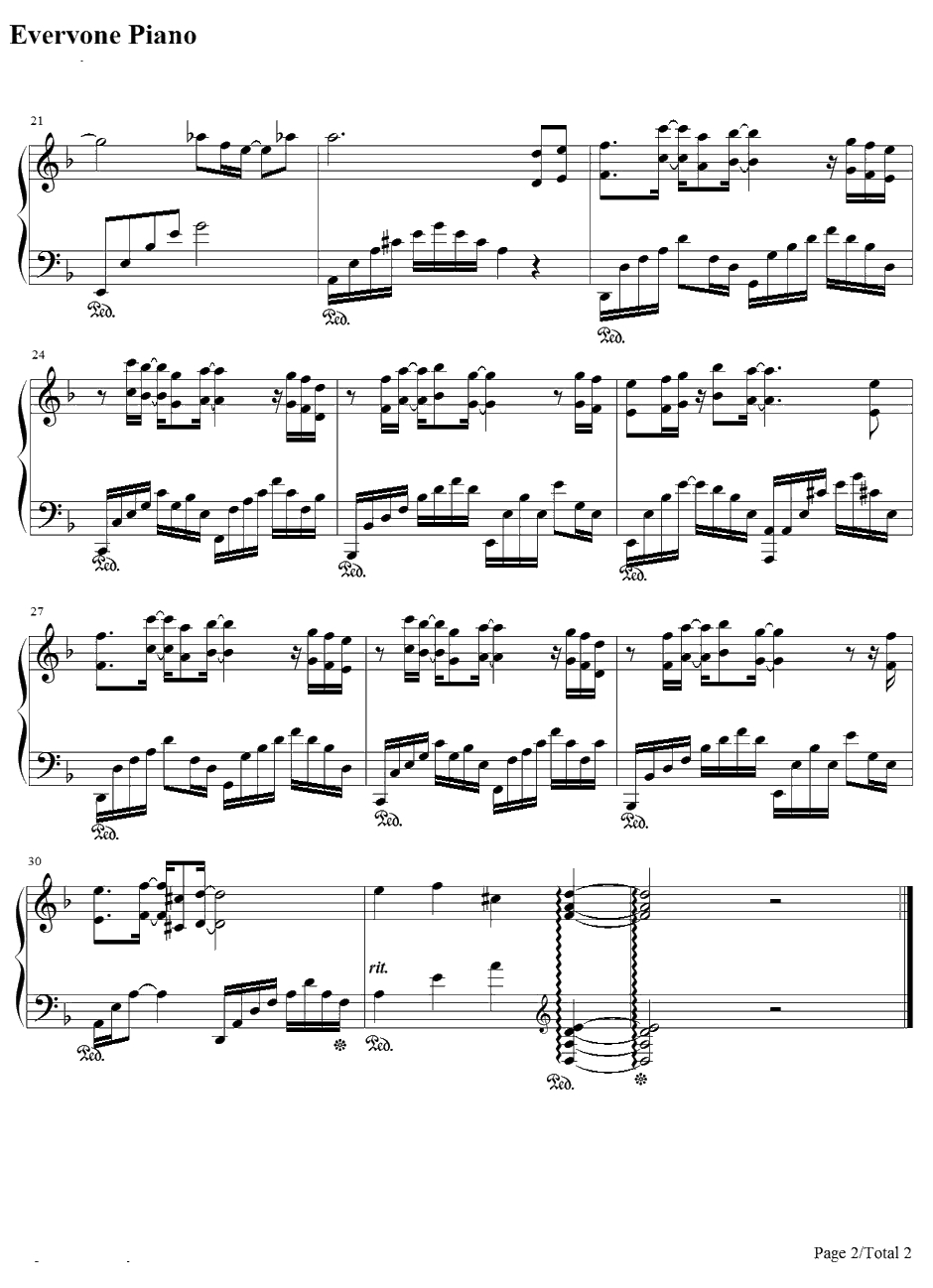 So Sad钢琴谱-오준성(吴俊成)-星光眼泪-花样男子OST2