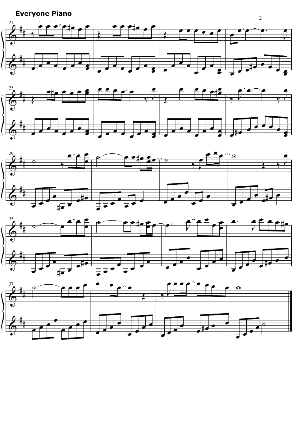 ゆずれない愿い钢琴谱-田村直美-魔法骑士OP12