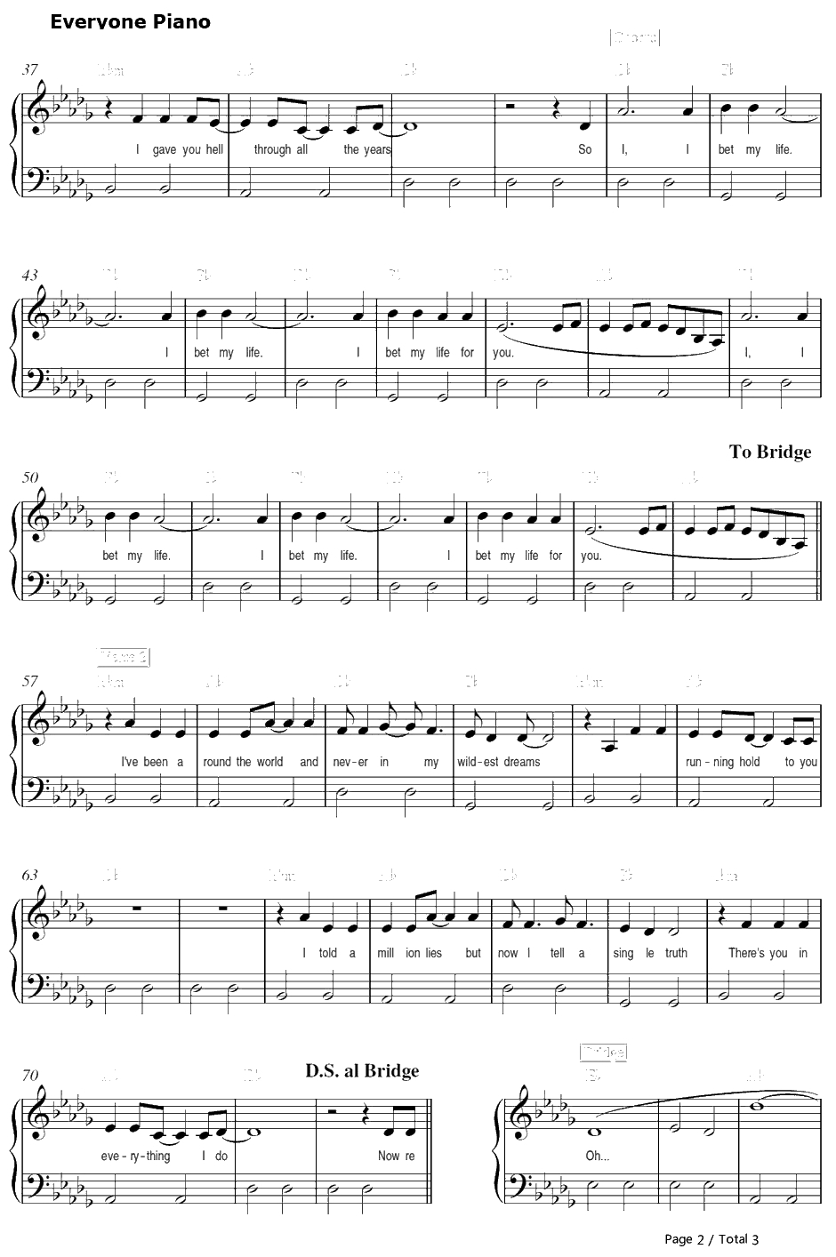 I Bet My Life钢琴谱-ImagineDragons2