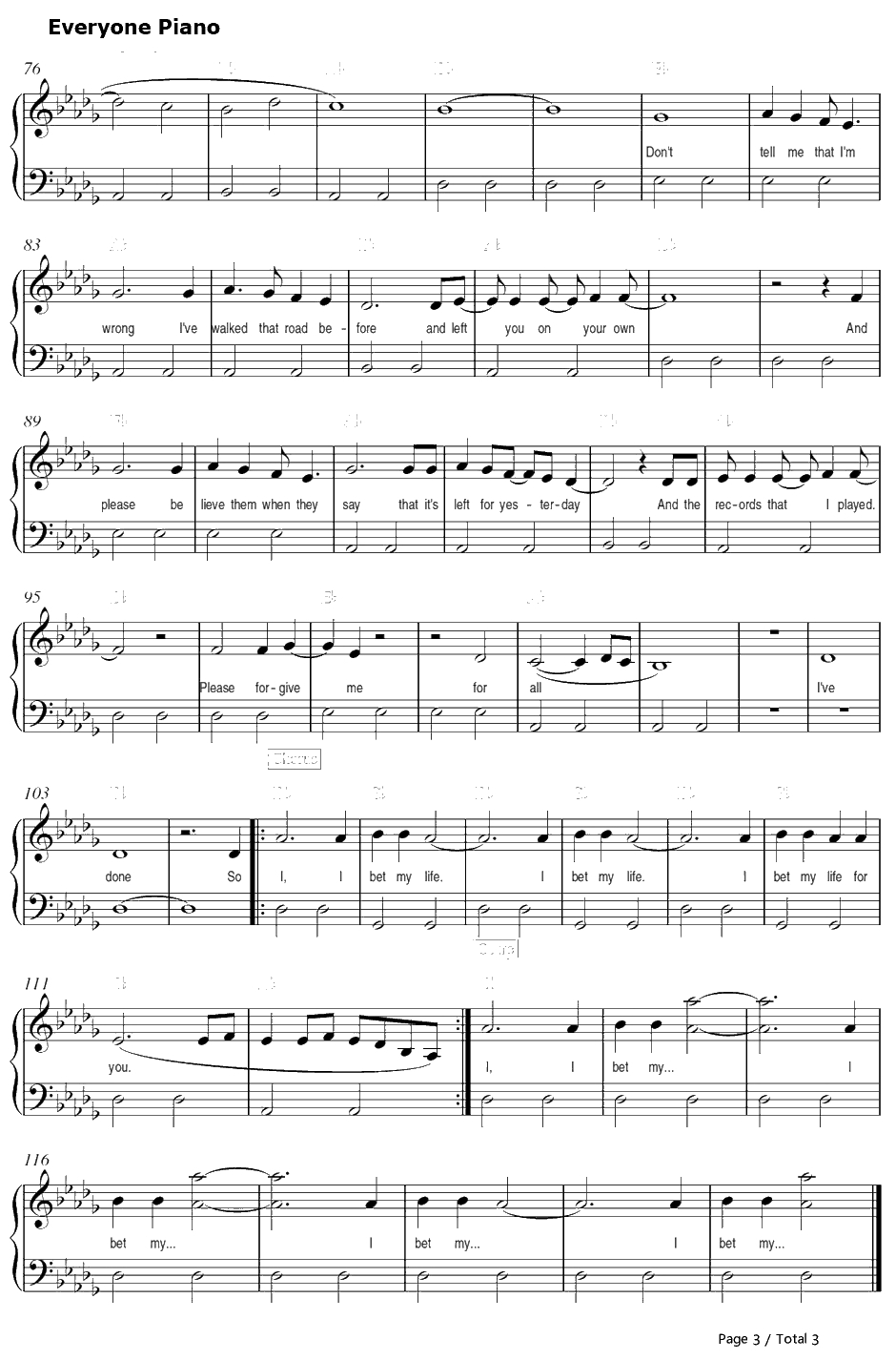 I Bet My Life钢琴谱-ImagineDragons3