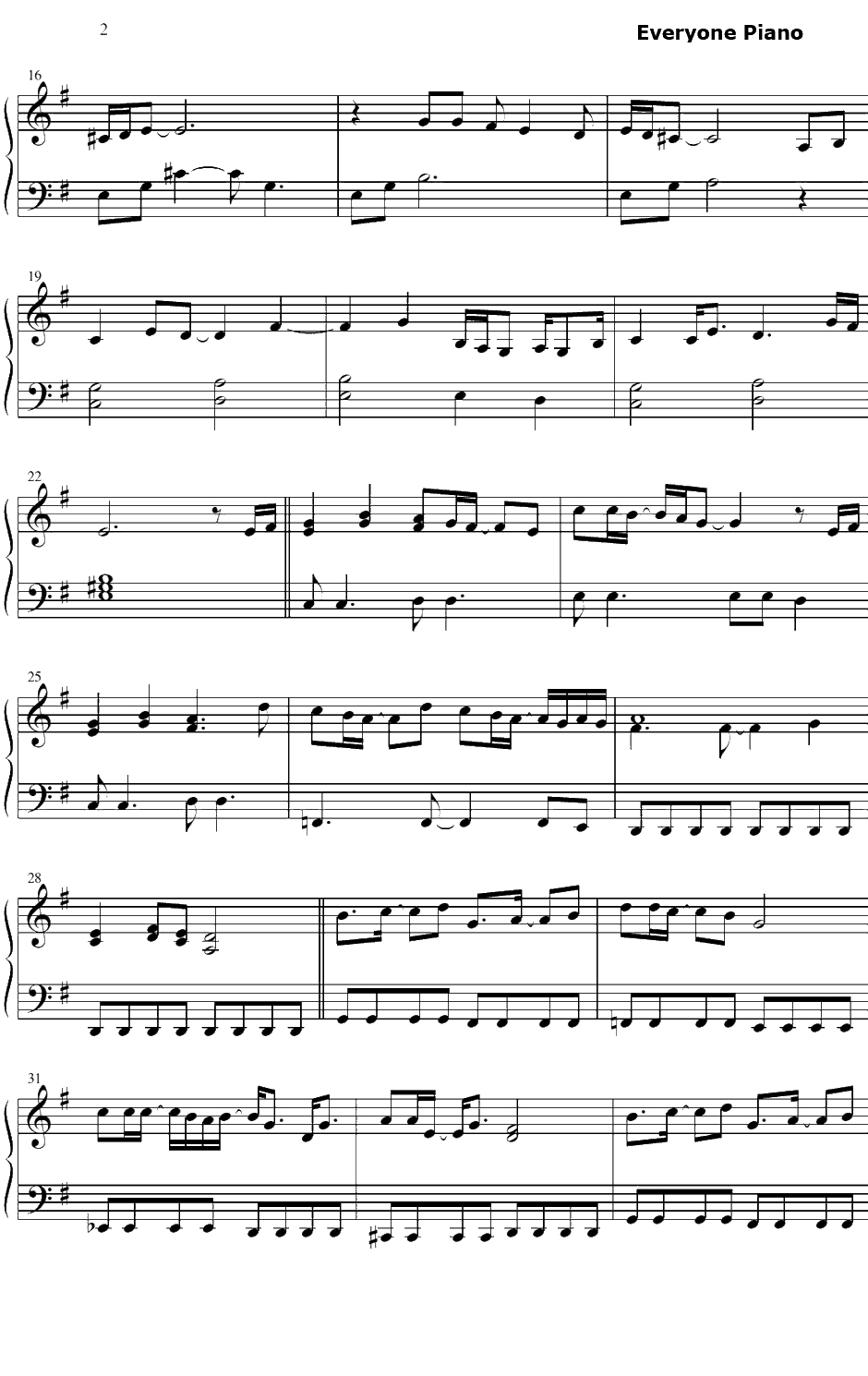 光と影を抱きしめたまま钢琴谱-田村直美-魔法骑士OP32