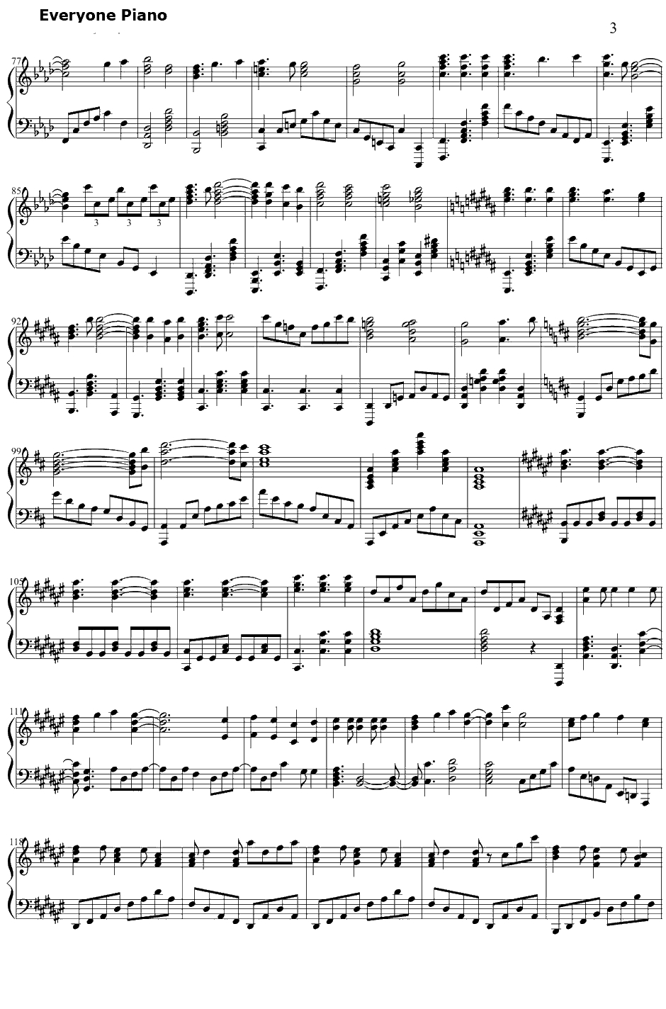 Believe钢琴谱-Kalafina-Fate/staynight第二作ED3