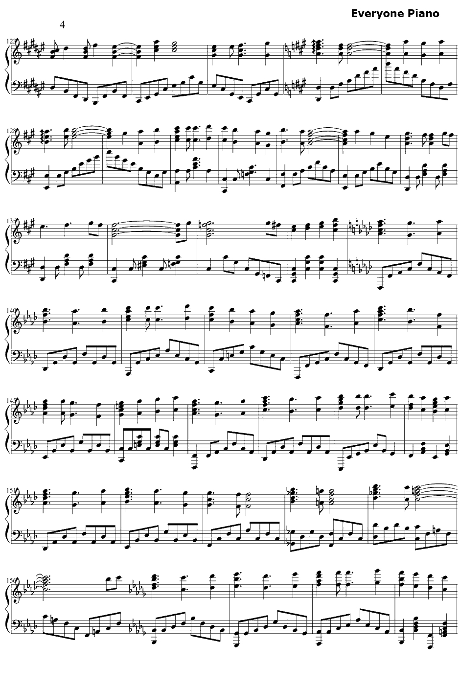 Believe钢琴谱-Kalafina-Fate/staynight第二作ED4