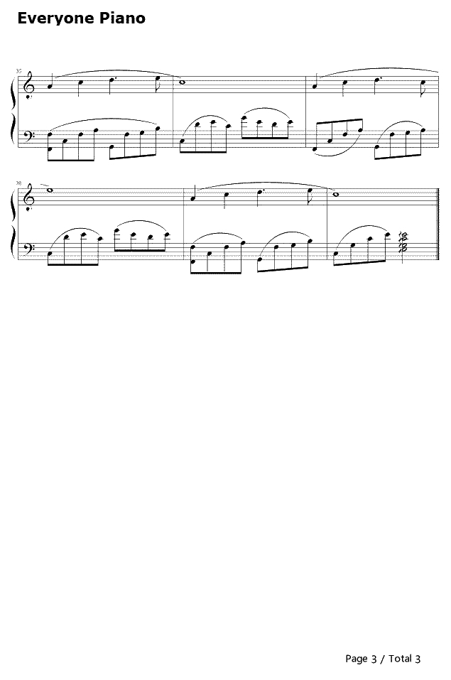 春野钢琴谱-班得瑞Bandari-OneDayinSpring3