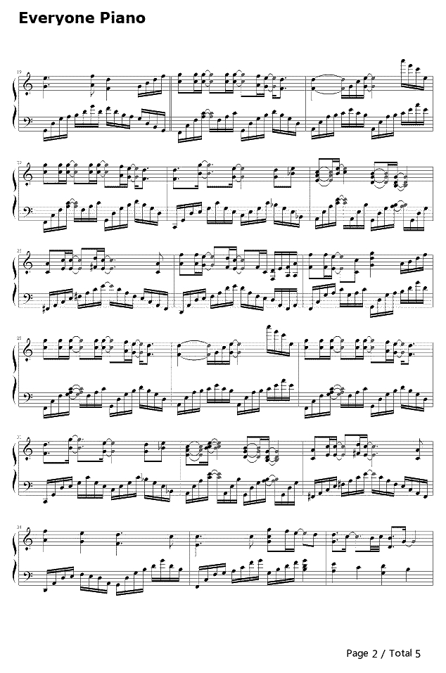 背叛钢琴谱-曹格2