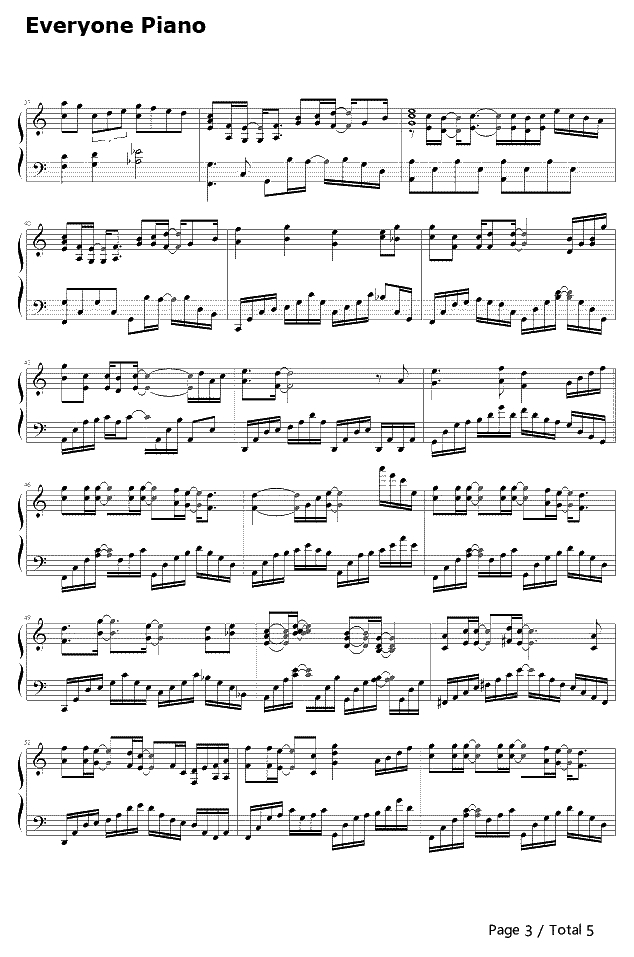 背叛钢琴谱-曹格3