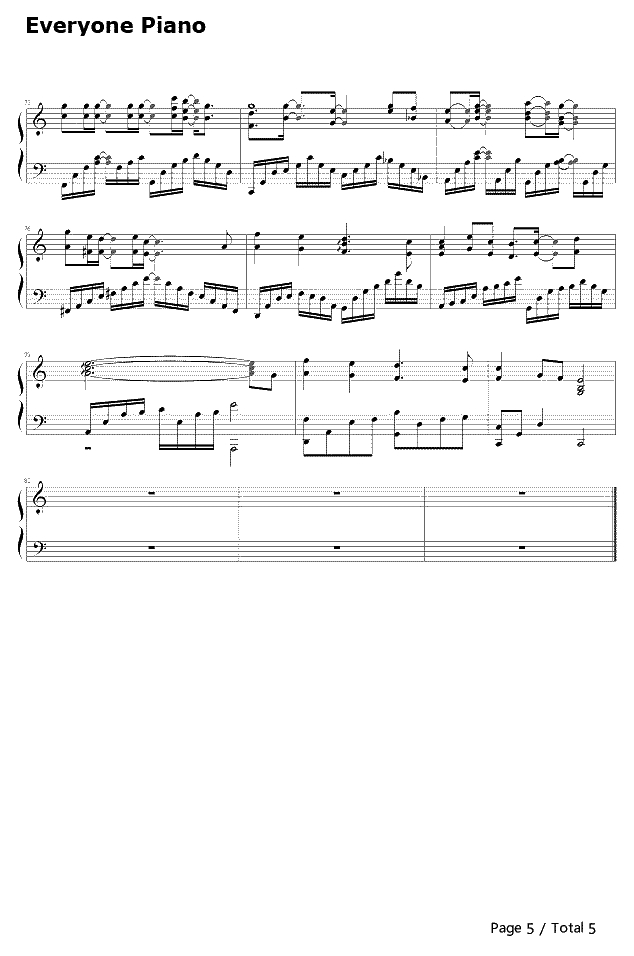 背叛钢琴谱-曹格5