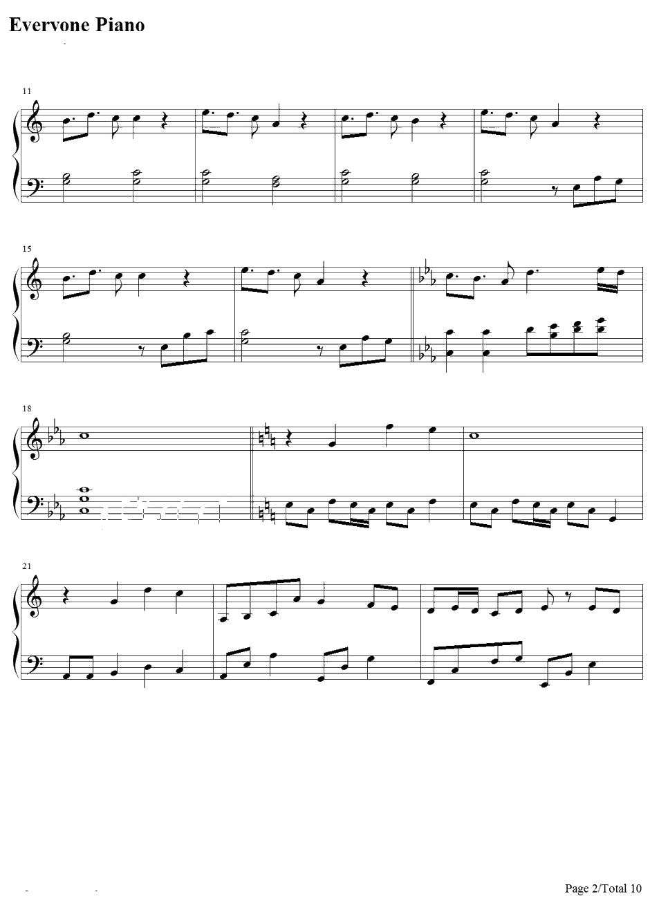 突然钢琴谱-FIELDOFVIEW2