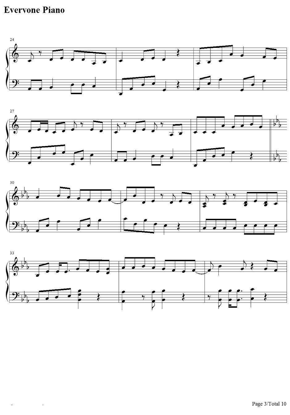 突然钢琴谱-FIELDOFVIEW3