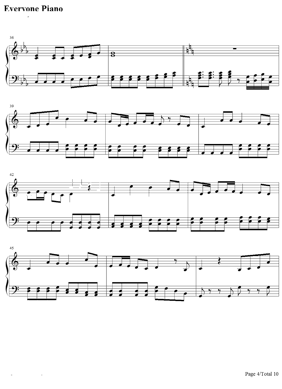 突然钢琴谱-FIELDOFVIEW4