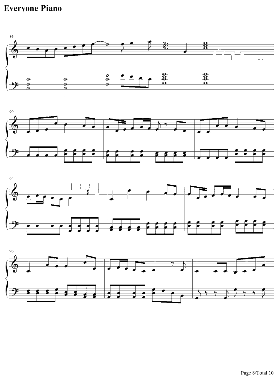 突然钢琴谱-FIELDOFVIEW8