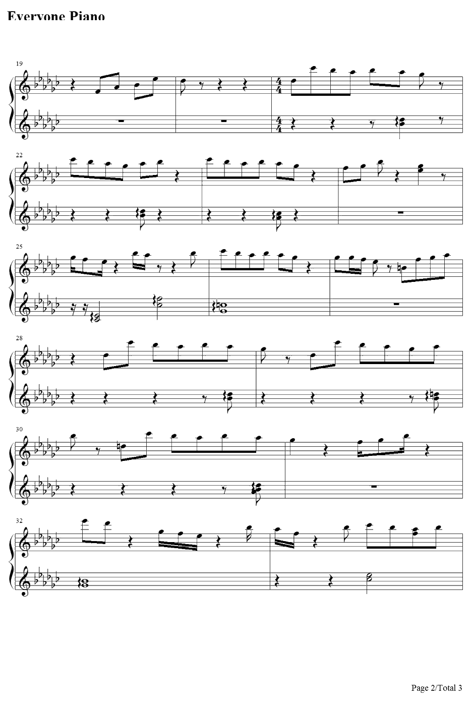 无垢なる我子よ光と眠れ钢琴谱-中川幸太郎-神幻拍档OST2