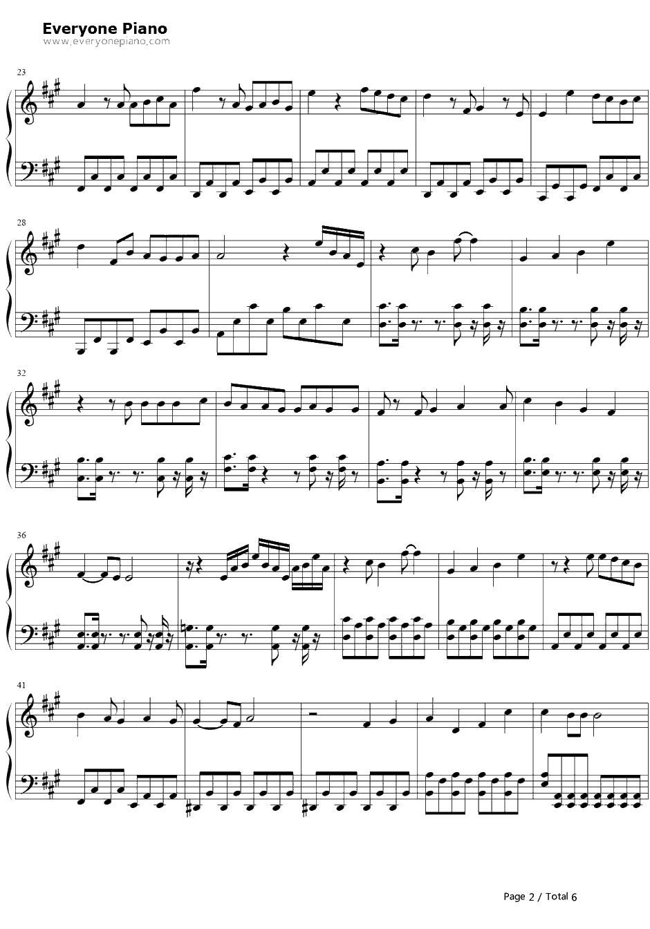 キミの梦を见ていた钢琴谱-岚2