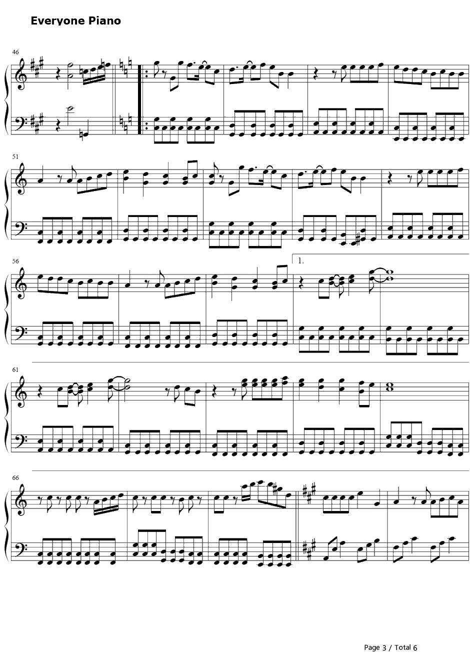 キミの梦を见ていた钢琴谱-岚3