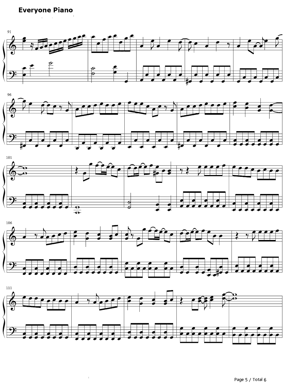 キミの梦を见ていた钢琴谱-岚5