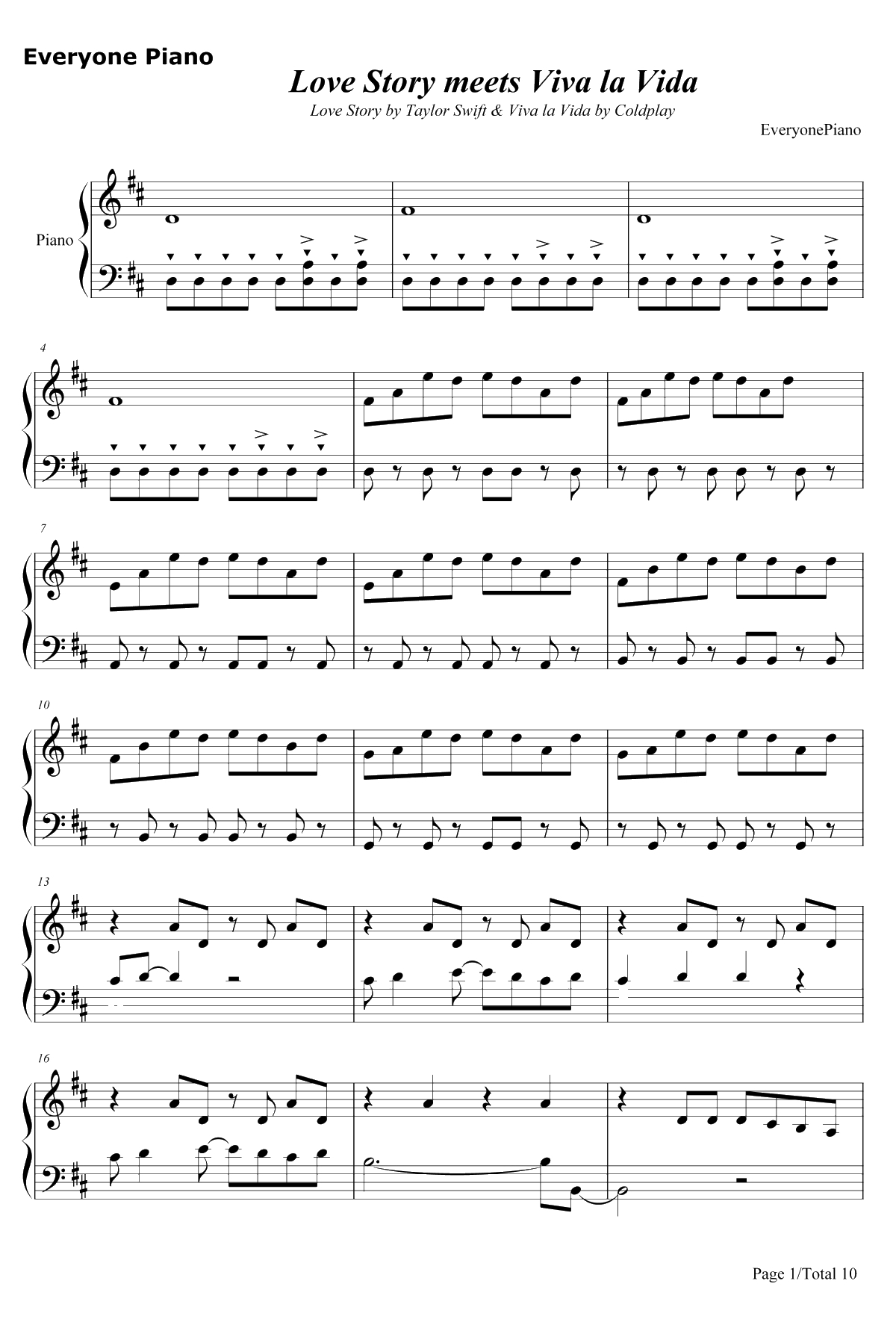 Love Story Meets Viva La Vida钢琴谱-ThePianoGuys-1