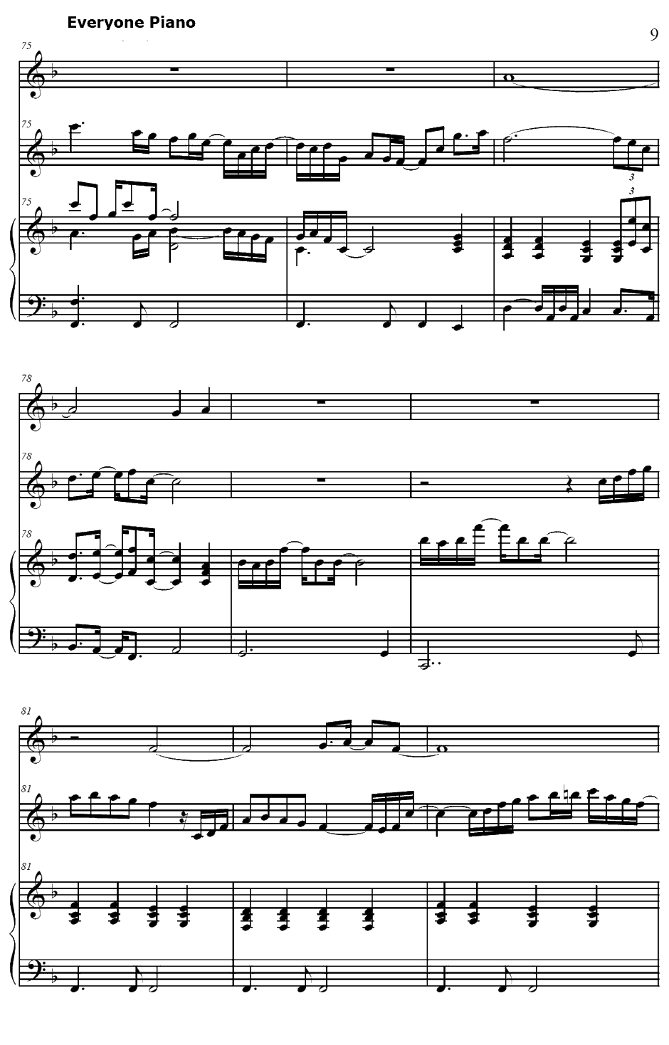 ガラスの华钢琴谱-绪方理奈（CV：水树奈奈）-白色相簿OST9