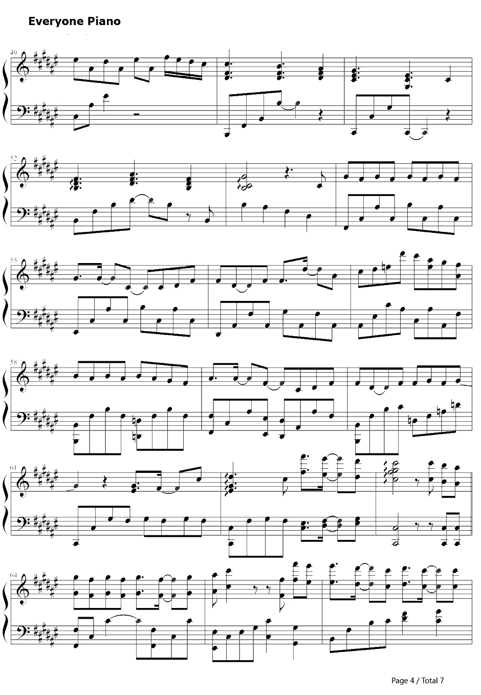 好好过钢琴谱-胡歌-风中奇缘插曲4