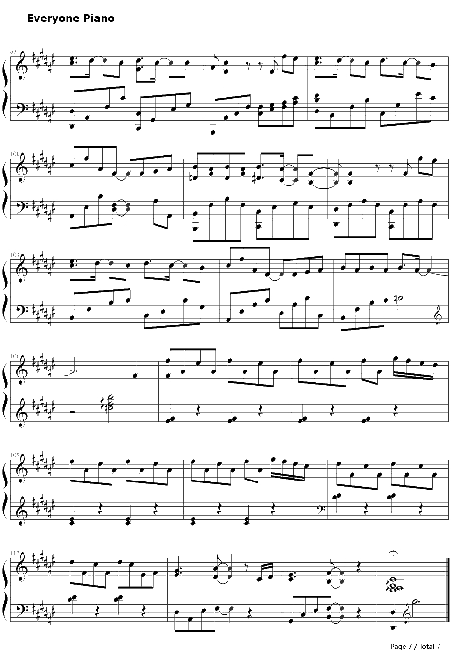 好好过钢琴谱-胡歌-风中奇缘插曲7